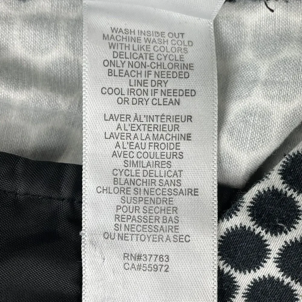 LAUNDRY Shelli Segal Bermuda Shorts Women's Size 8 Black / White Circles Stretch - Picture 9 of 16